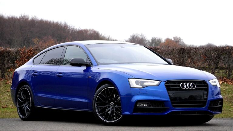 blauer PKW Audi neu - Symbolbild für Vorführwagen und erforderliche Angaben gemäß Pkw-EnVKV