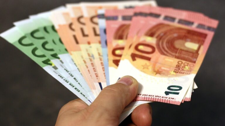 Zu hoher Spritverbrauch (Symbolbild): Hand mit mehreren EUR-Scheinen