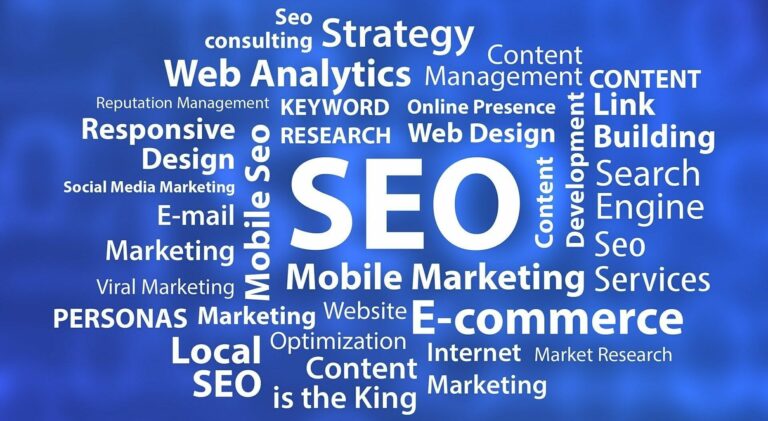 SEO-Vertrag; Wortwolke mit SEO-Begriffen